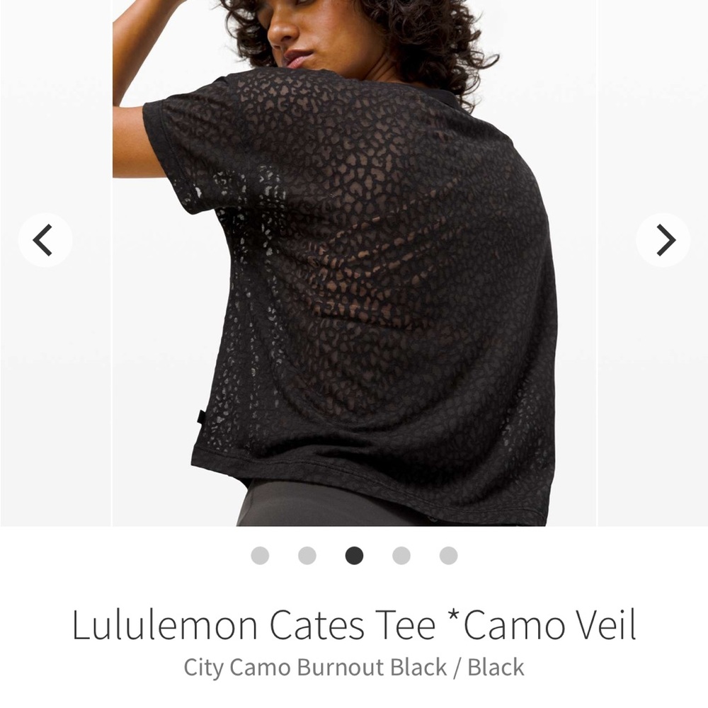 Lululemon Cates Crop Tee Black Burnout Veil 6 - Picture 6 of 6